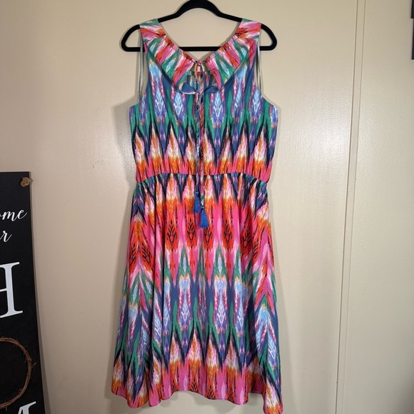 Athleta Ikat Martinique Multi Color Dress XL - Picture 3 of 11
